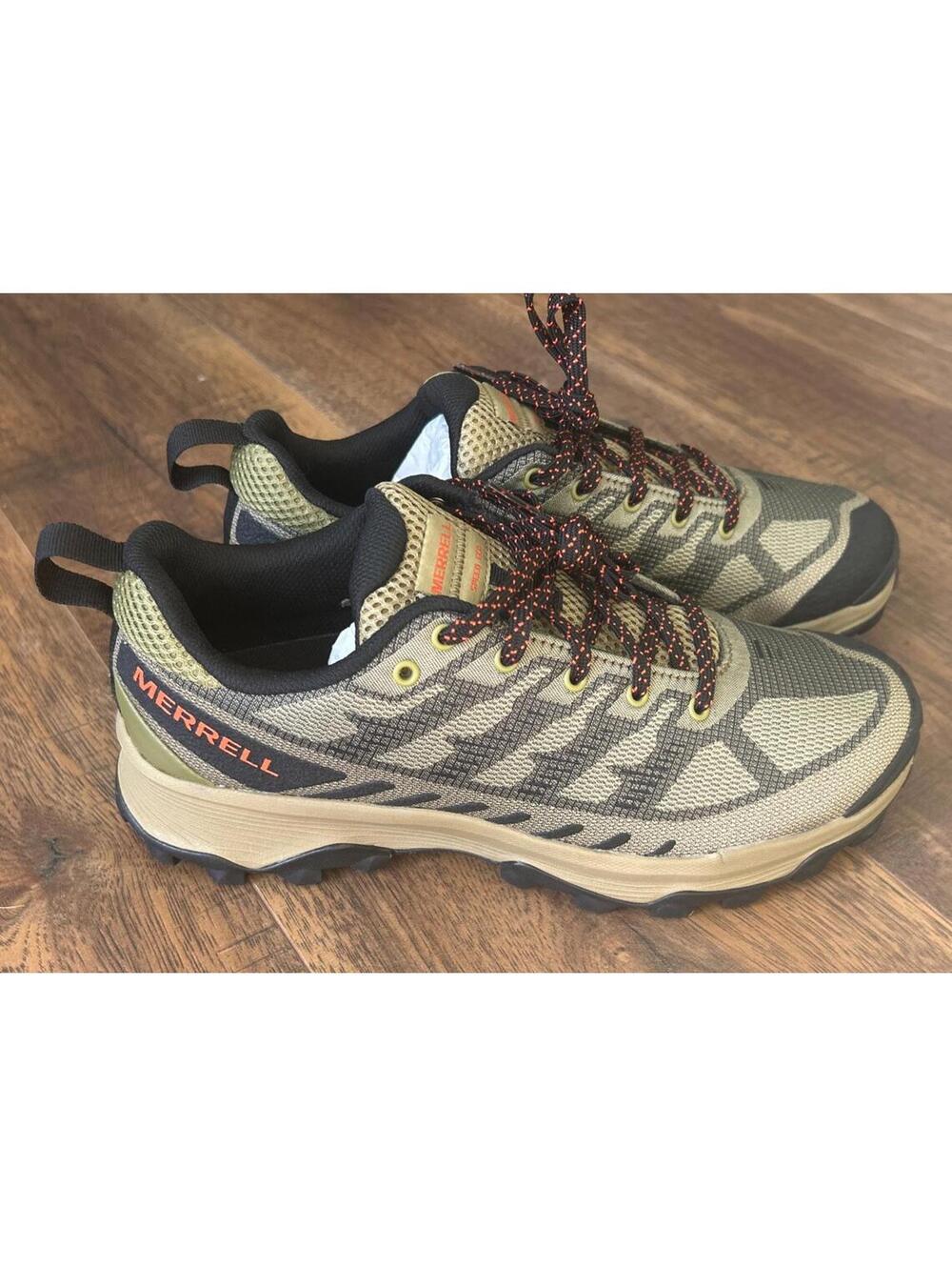 MERRELL SPEED ECO HIKING TRAIL MENS Sz 8 GREEN BLACK SNEAKERS WATERPROOF NEW!!!!